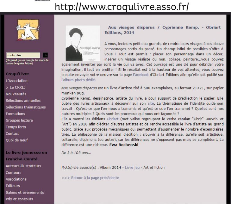 Lire la suite à propos de l’article www.croqulivre.asso.fr – 2014